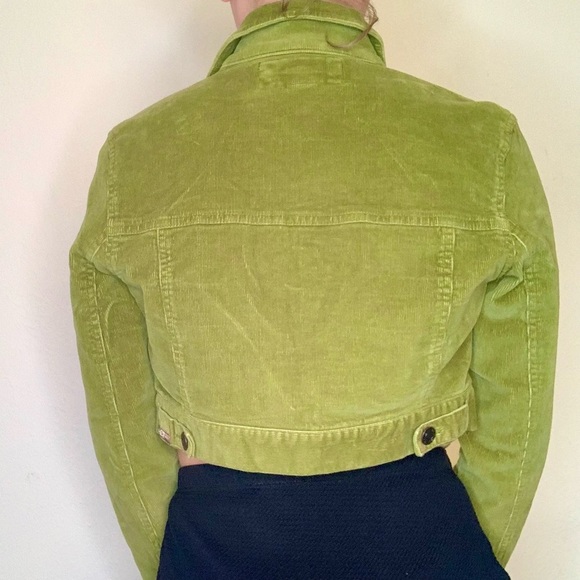 Authentic Vintage Y2K Green Corduroy Cropped Jacket - Picture 4 of 10
